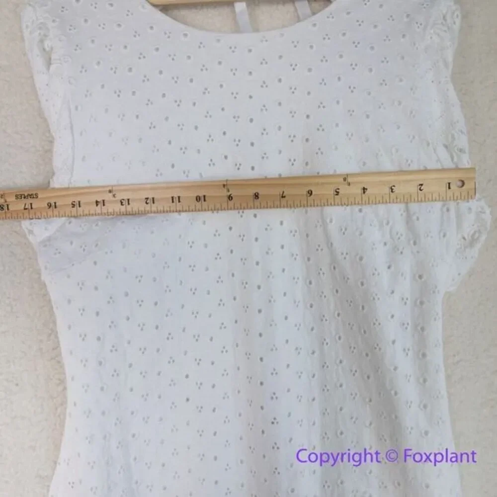 New! Free People‎ White Cotton Apricot Rose Mini Dress, size L